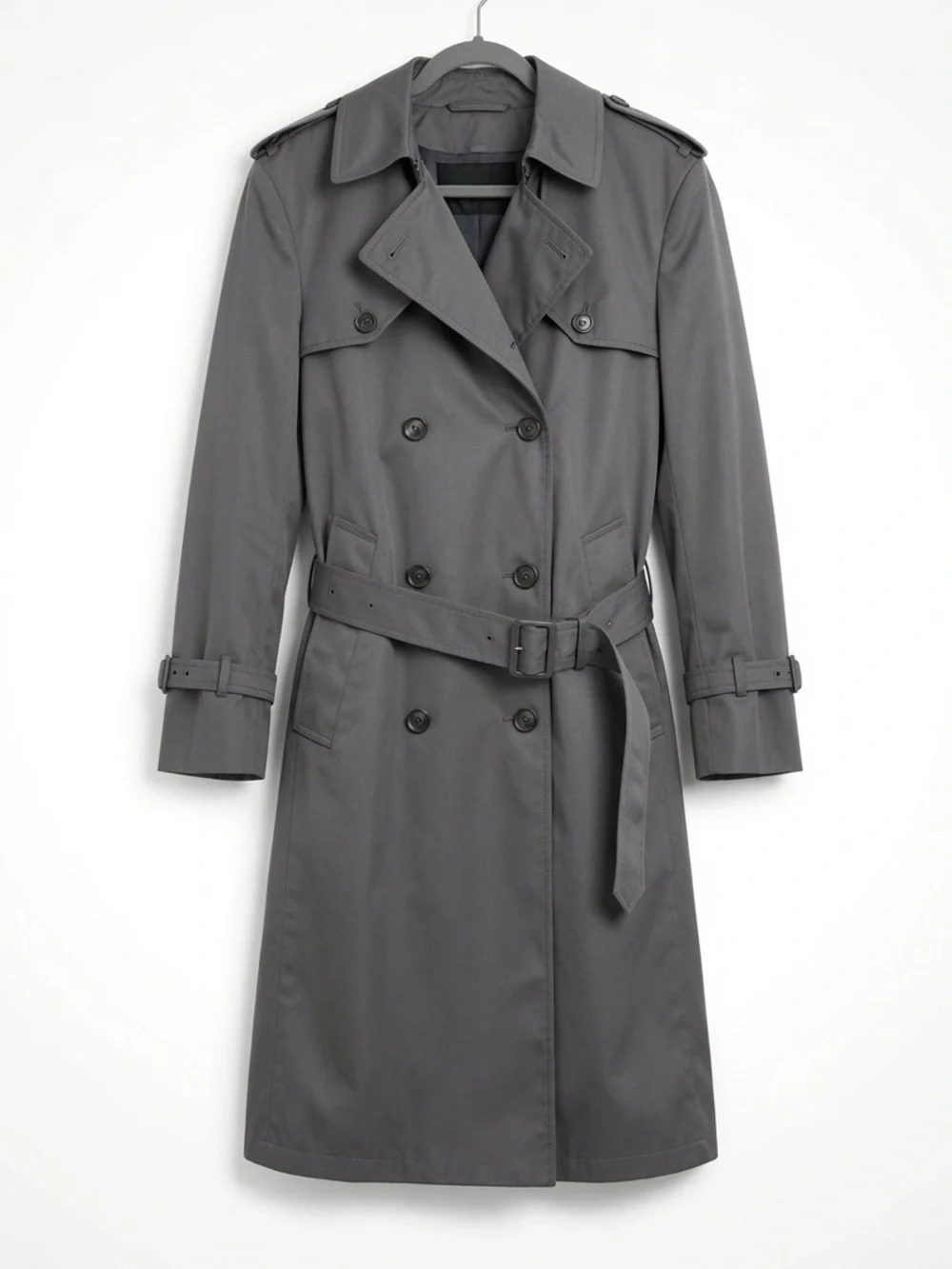 Vintage Towne by London Fog Gray Men’s Trench Coat 40R Removable Zip Liner